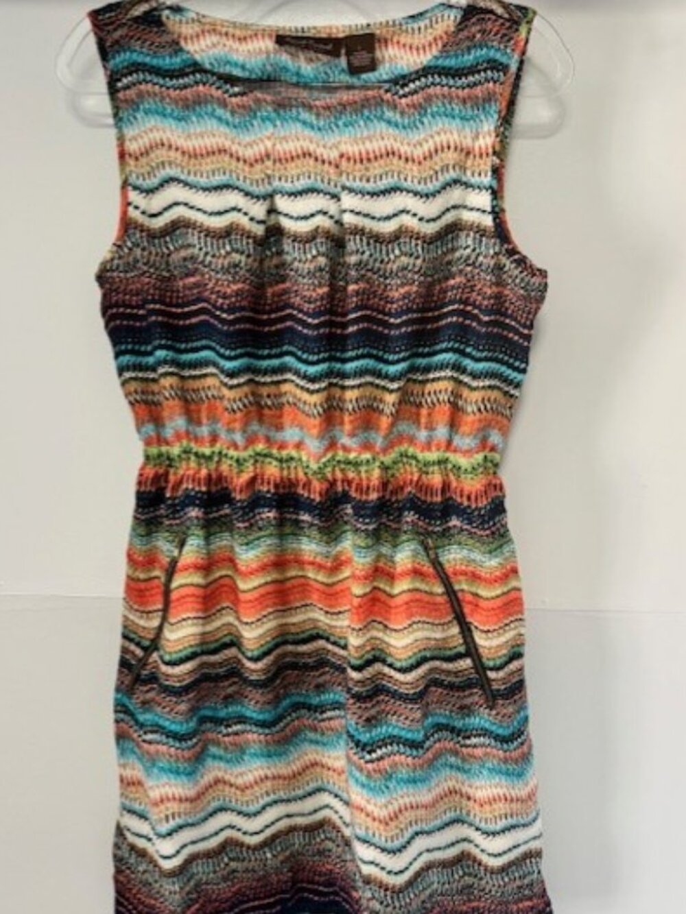 Speed Control Womens Sleeveless Multicolored Striped Dress NWT L Stretch Waist